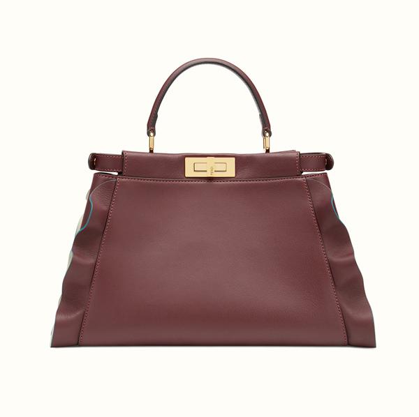 新作【フェンディ コピー FENDI】フリル Wave Regular Peekaboo Burgundy 8BN290I8MF06MQ